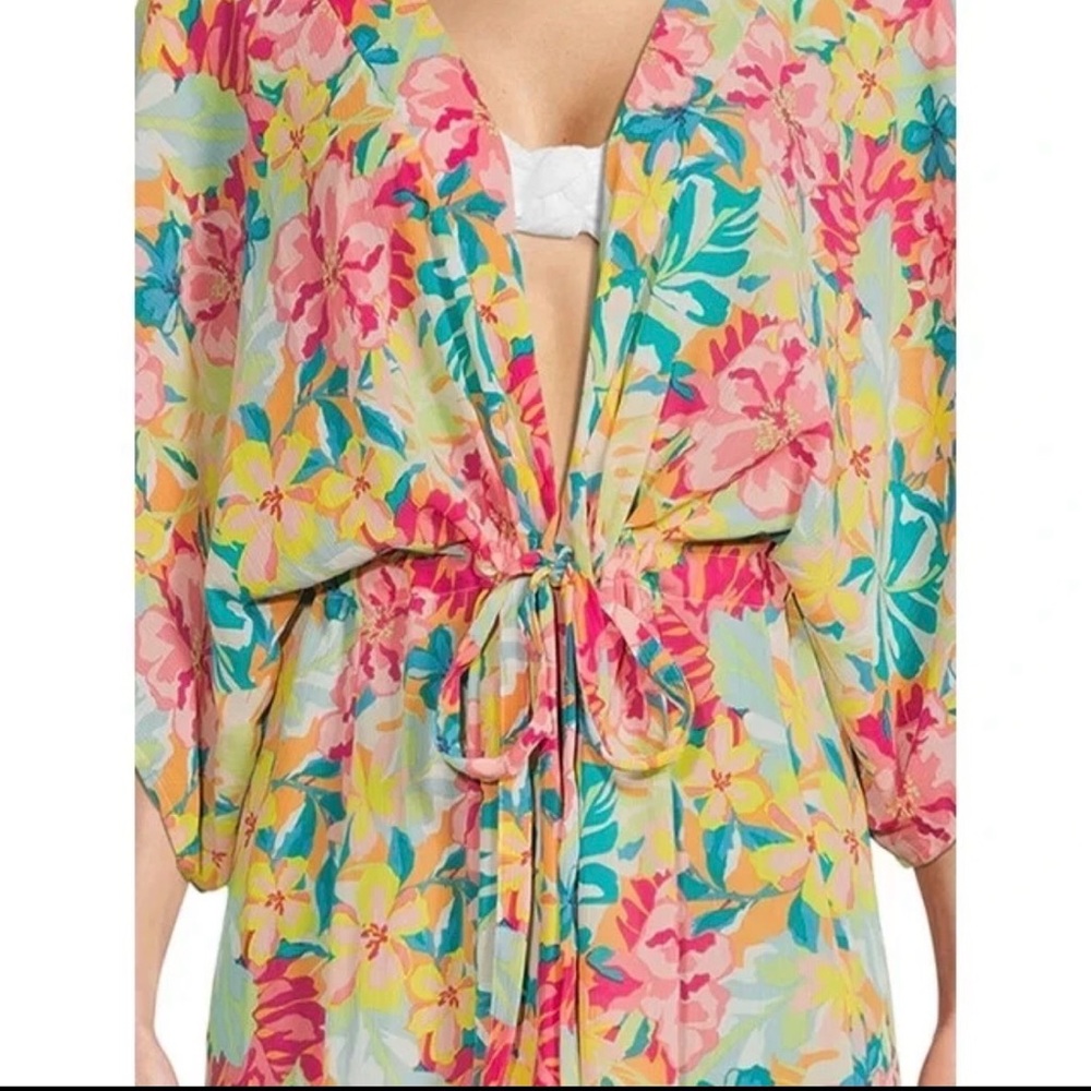 Floral Kimono Beach Cover Up - Picture 4 of 4